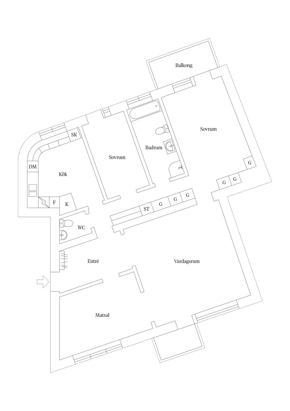 Bostadsrätt, Smålandsgatan 1A, Malmen, Kalmar