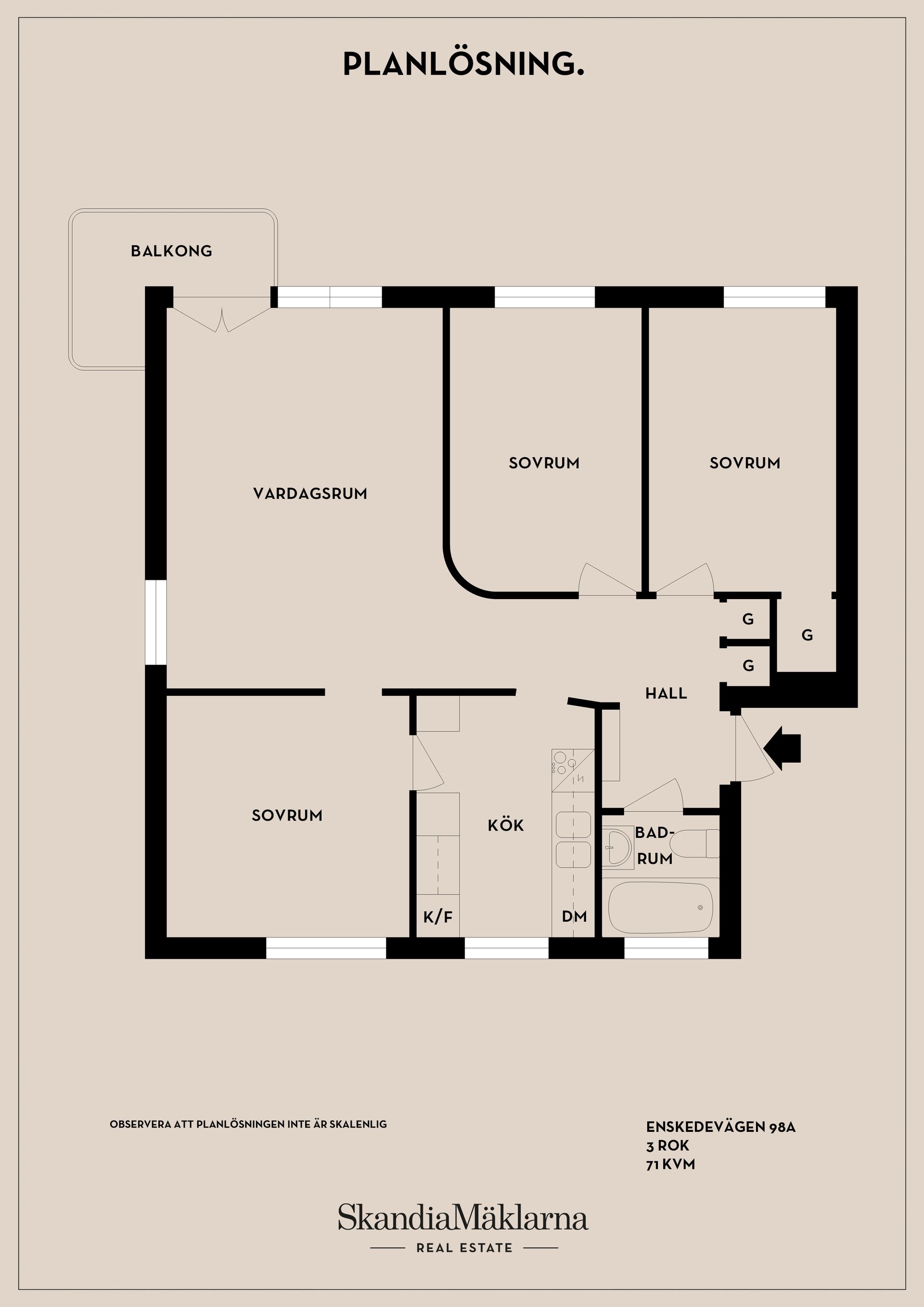Bostadsrätt, Enskedevägen 98A, Gamla Enskede/Sockenplan, Stockholm