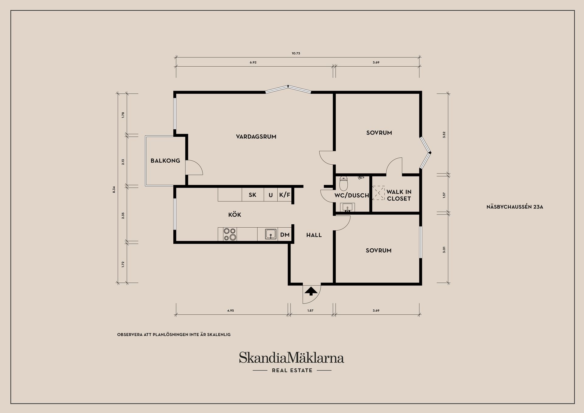 Bostadsrätt, Näsbychaussén 23A, Näsby, Kristianstad