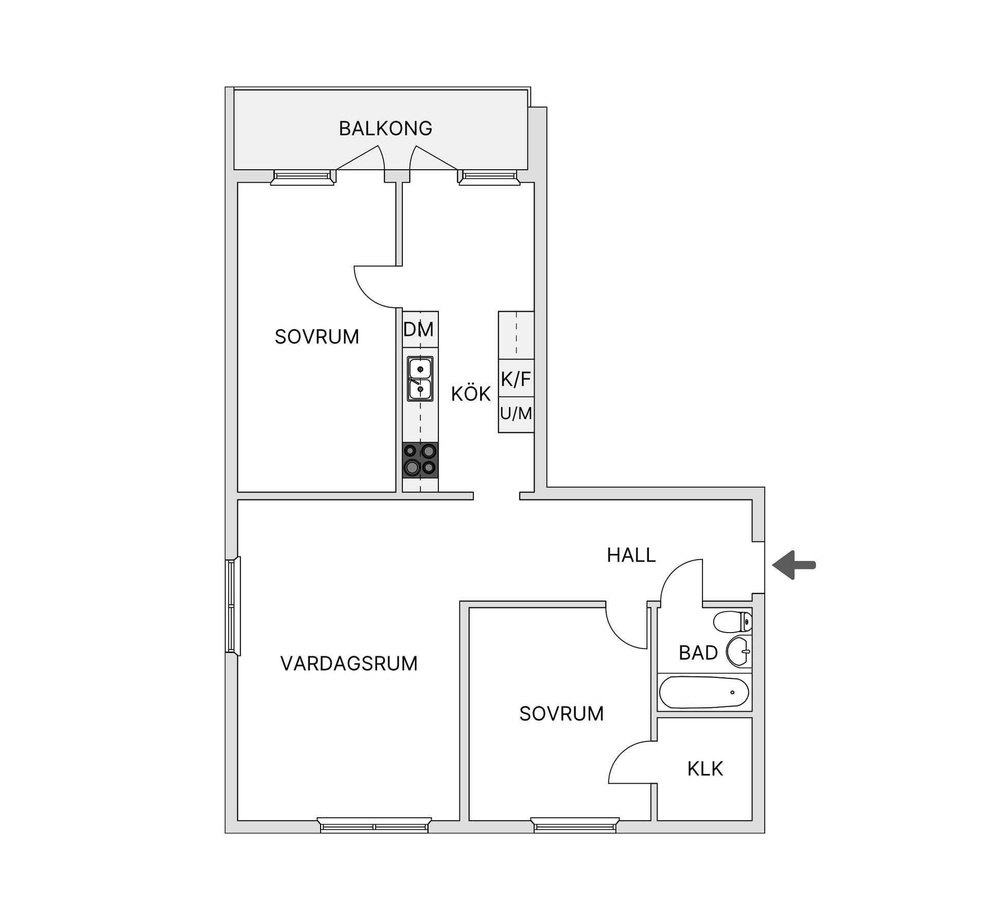 Bostadsrätt, Eriksfältsgatan 63B, Nydala, Malmö