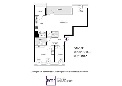 Bostadsrätt, Tre kronors väg 52, Kvarnholmen, Nacka
