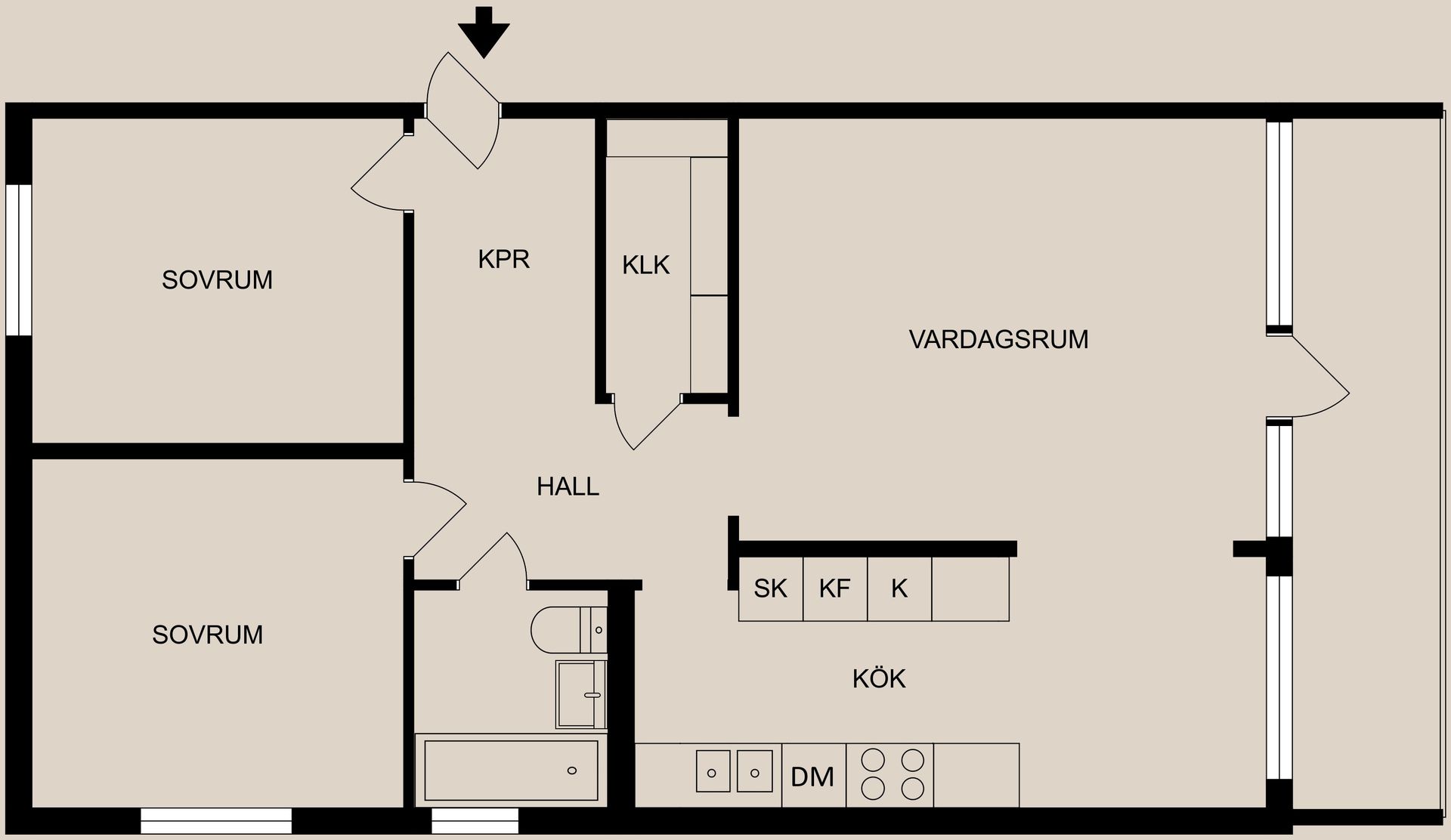 Bostadsrätt, De Wijks väg 12A, Centralt, Finspång