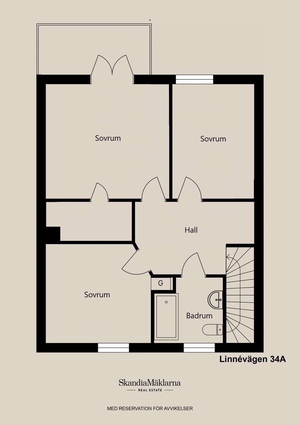 Radhus, Linnévägen 34A, Centralt, Sandviken