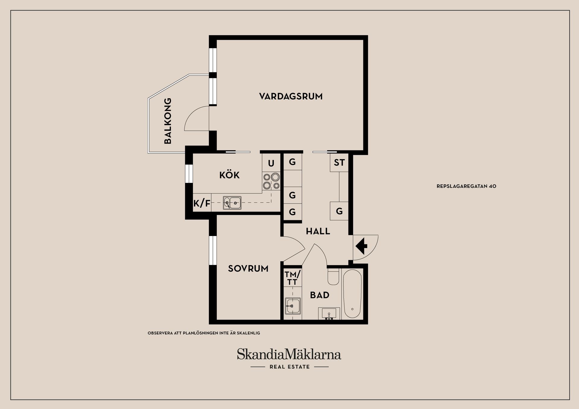 Bostadsrätt, Repslagaregatan 40, Centralt, Linköping