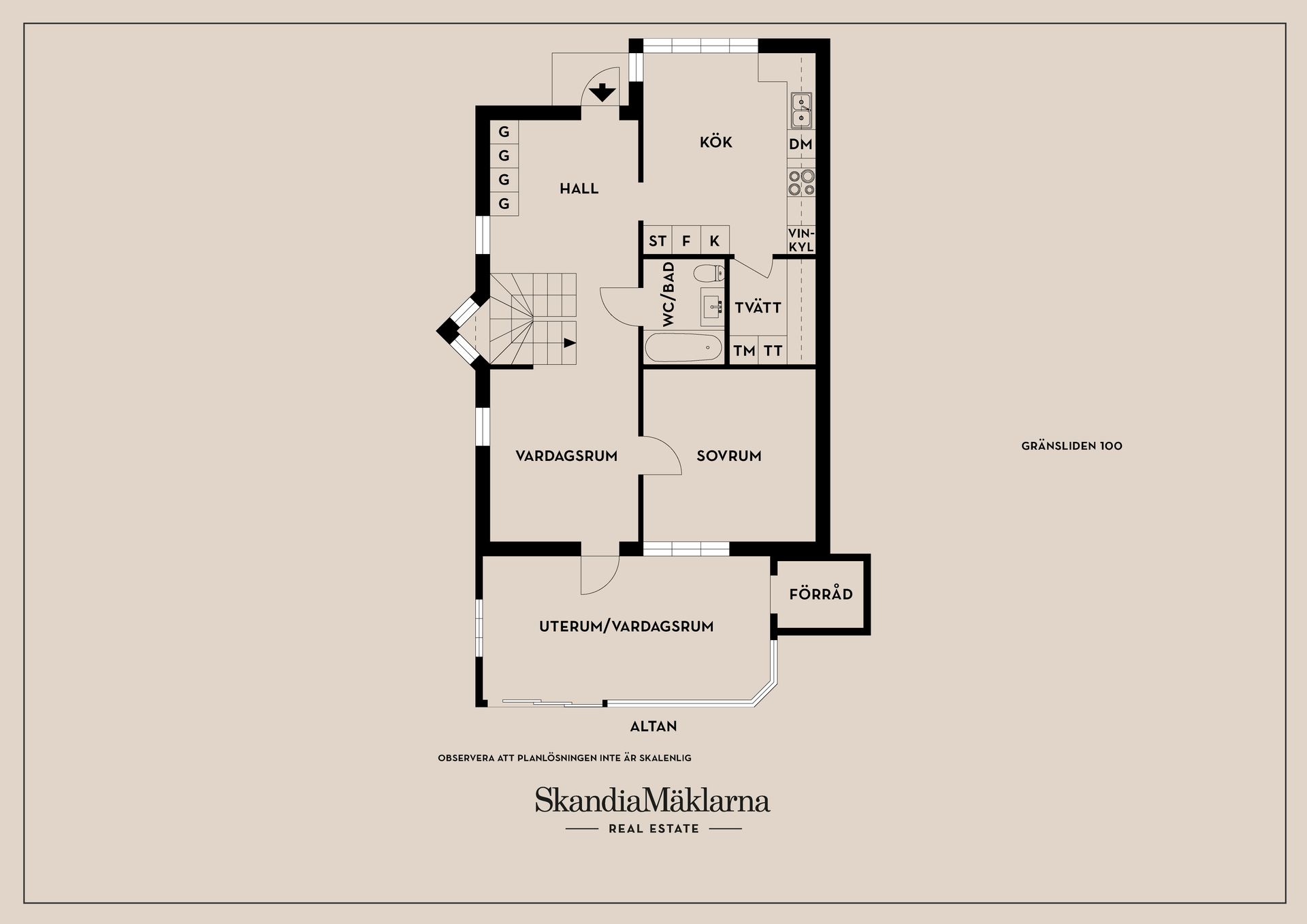 Radhus, Gränsliden 100, Tallboda, Linköping