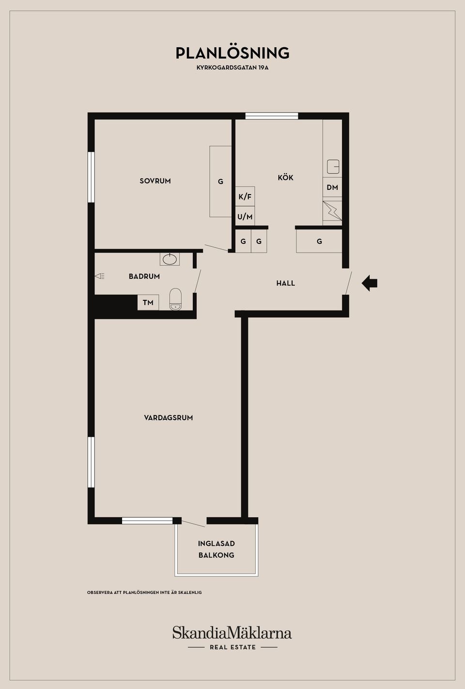 Bostadsrätt, Kyrkogårdsgatan 19A, Centrum, Ystad