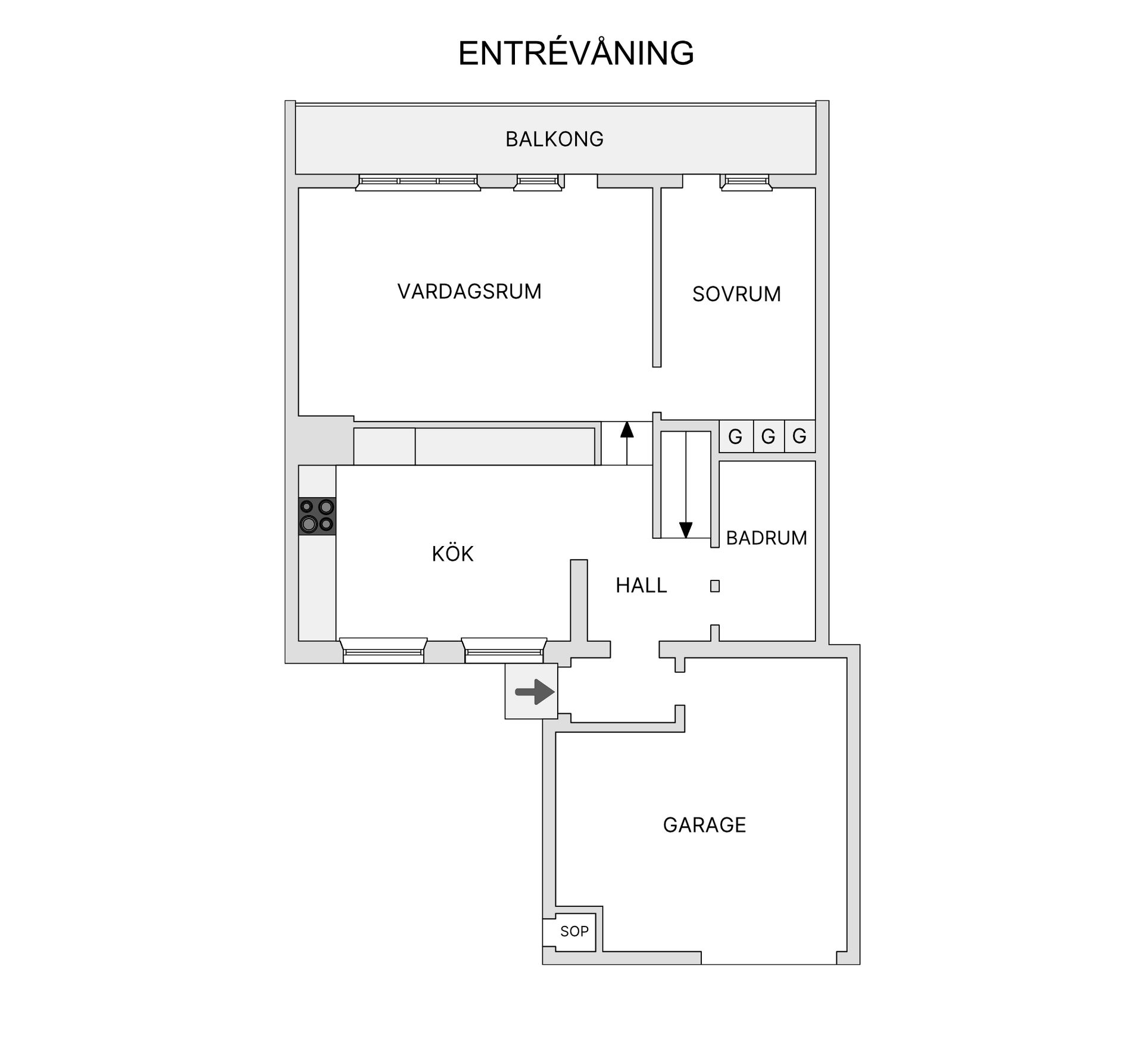 Radhus, Östra Hasselbacken 15, Huskvarna Jöransberg, Jönköping