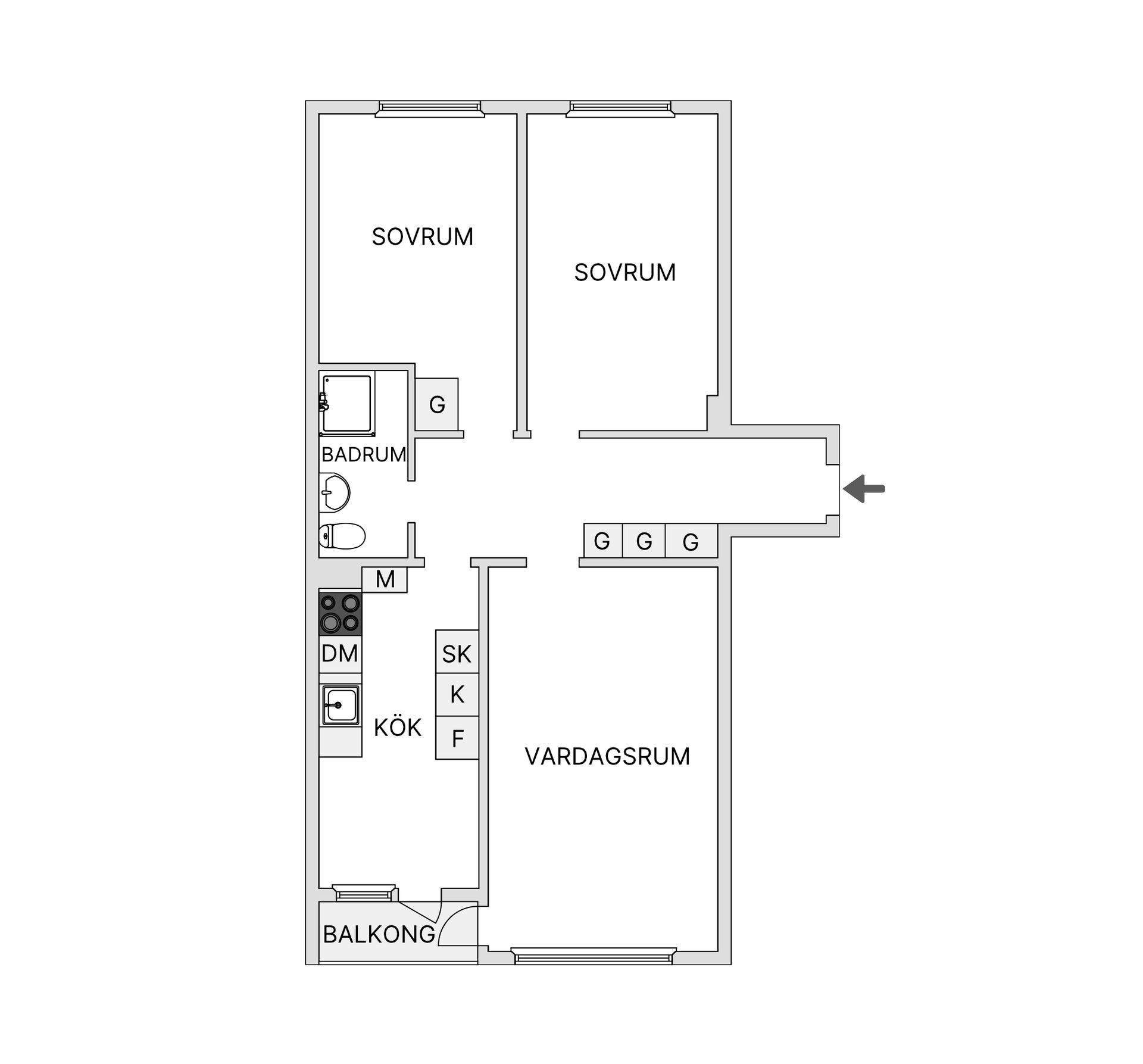 Bostadsrätt, Rödkullastigen 5B, Almhög, Malmö