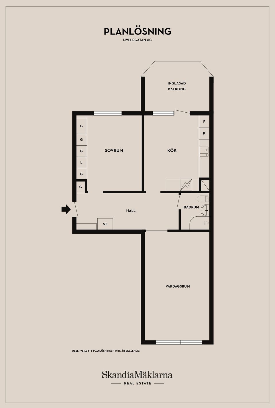 Bostadsrätt, Hyllegatan 6C, Hälsobacken, Ystad