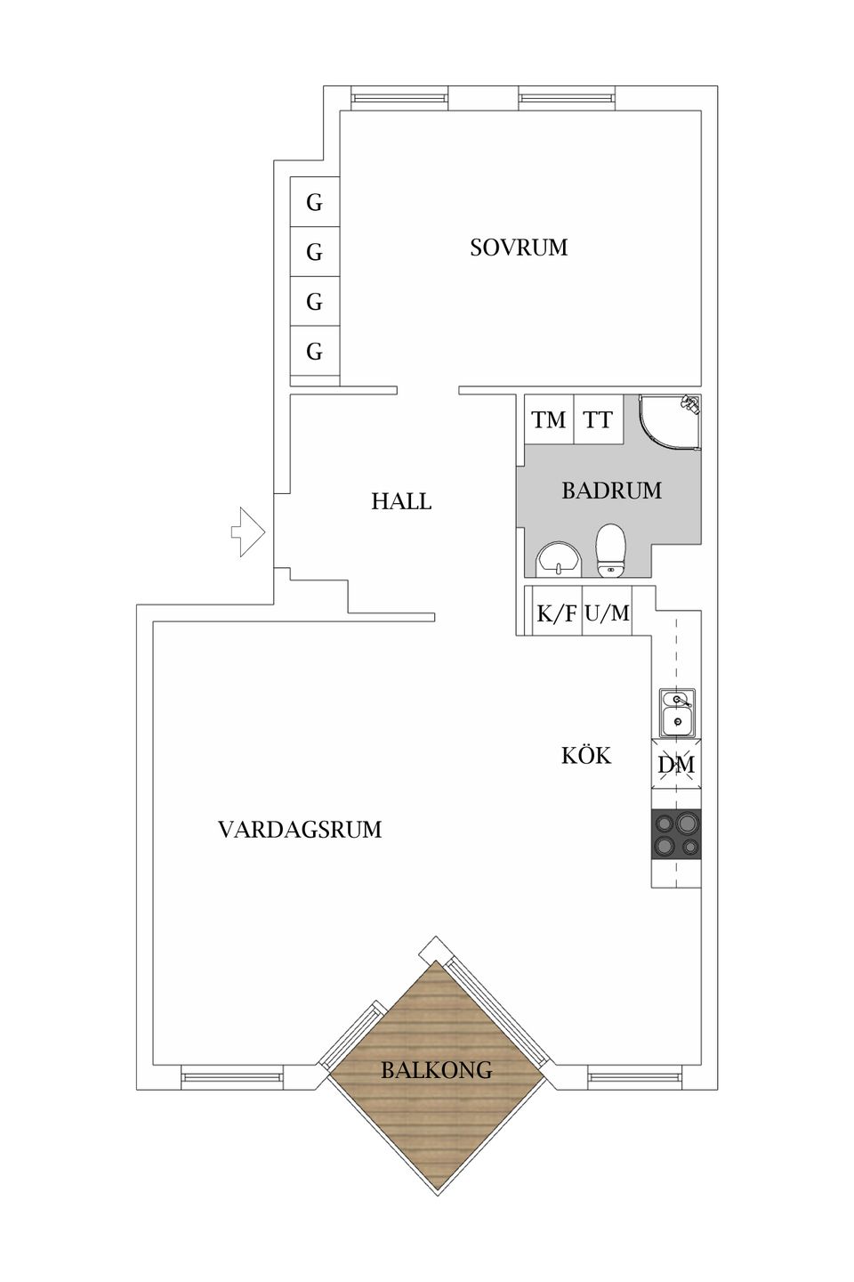 Bostadsrätt, Vattugatan 2 B, Halmstad - Centralt, Halmstad