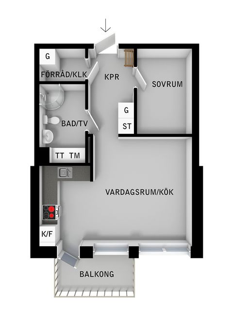 Bostadsrätt, Vantörsvägen 283, Fruängen, Stockholm