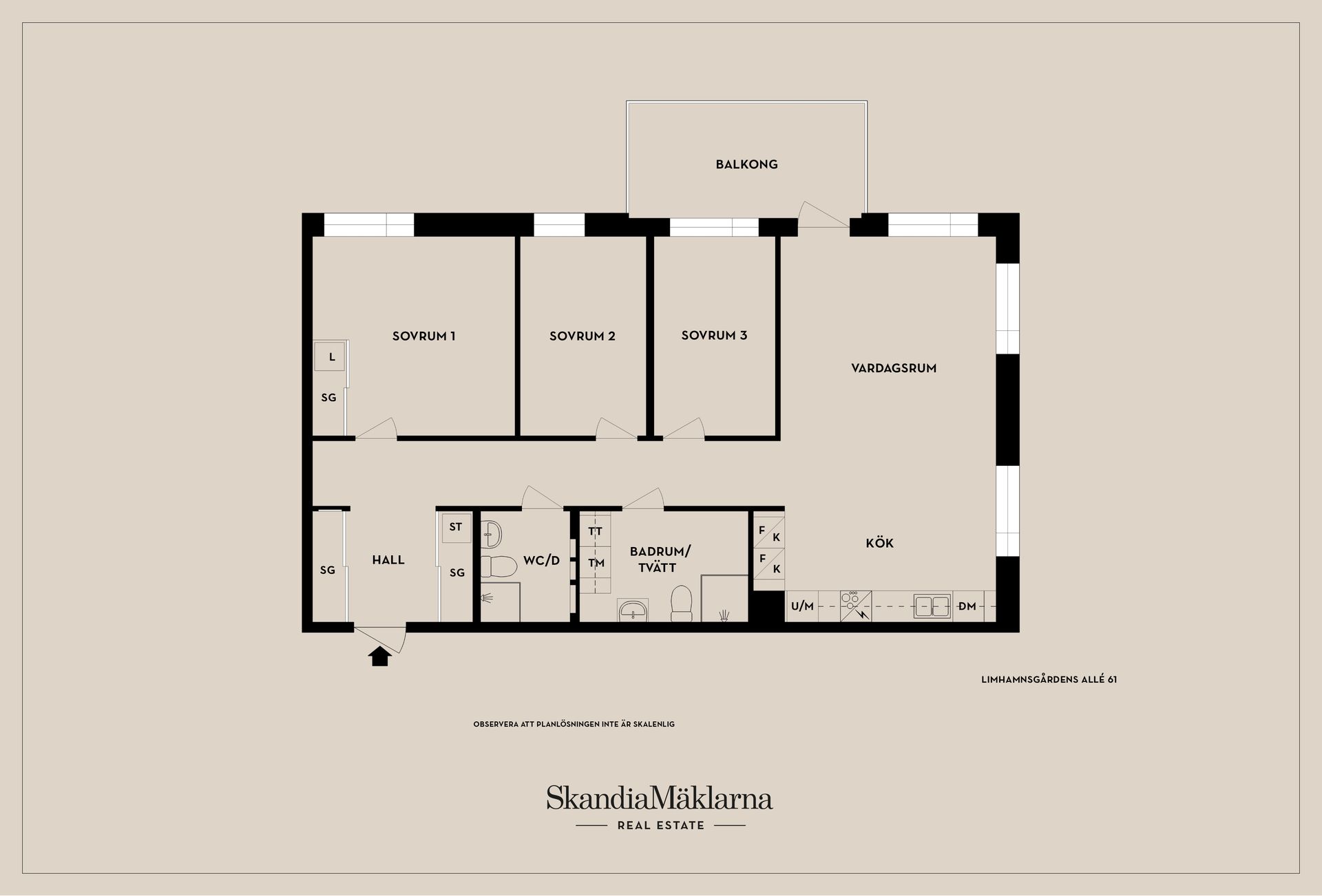 Bostadsrätt, Limhamnsgårdens allé 61, Kalkbrottet, Malmö