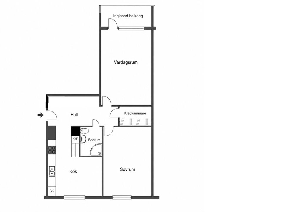 Bostadsrätt, Kulladalsgatan 26 B, Kulladal, Malmö