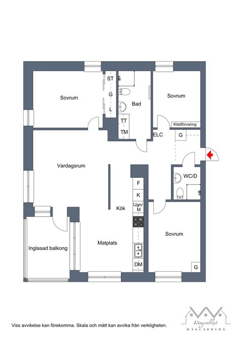 Bostadsrätt, Kokillbacken 1, entréplan, Kungsängen centrum, Upplands-Bro