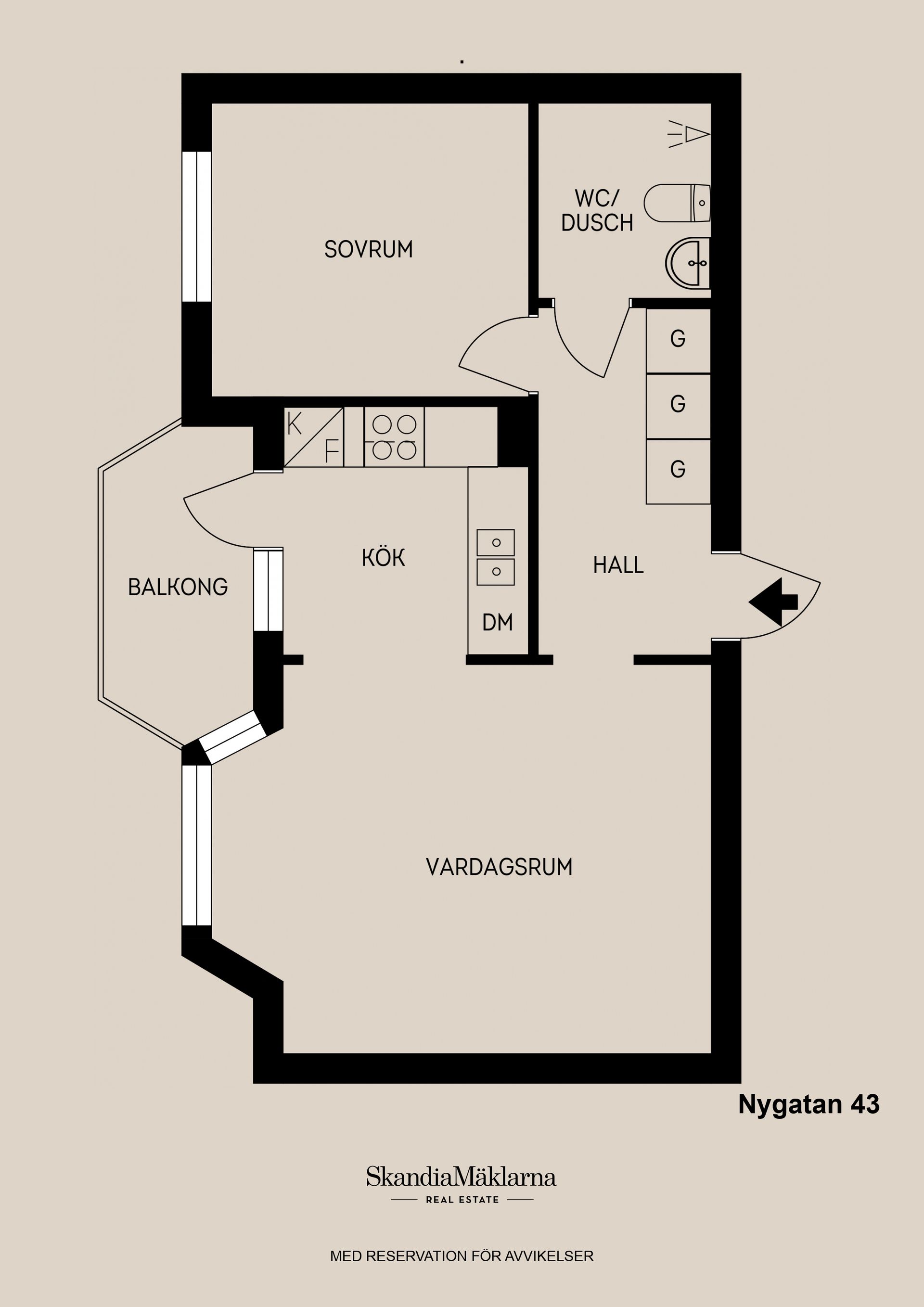 Bostadsrätt, Nygatan 43, Centralt, Gävle