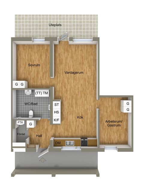 Bostadsrätt, Sjudarevägen 18B, Visby - Terra Nova, Gotland