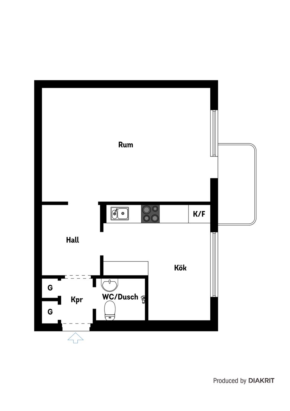 Bostadsrätt, Järnvägsgatan 46A, Centrum väster, Nyköping