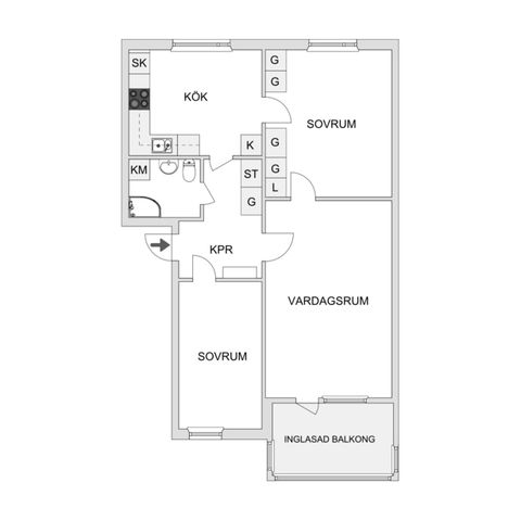 Bostadsrätt, Harabergsplan 3B, Centralt, Ljungby