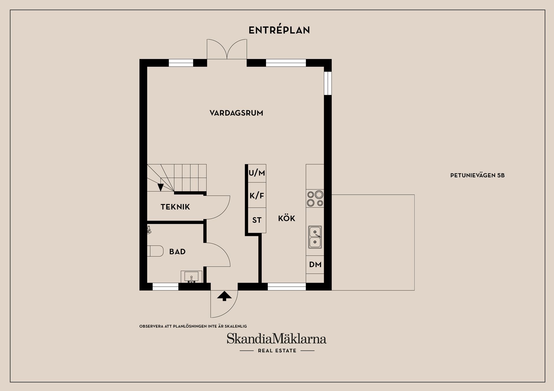 Radhus, Petunievägen 5B, Tullinge Trädgårdsstad, Botkyrka