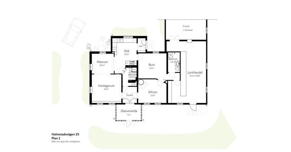 Villa, Halmstadsvägen 25, Genevad, Laholm