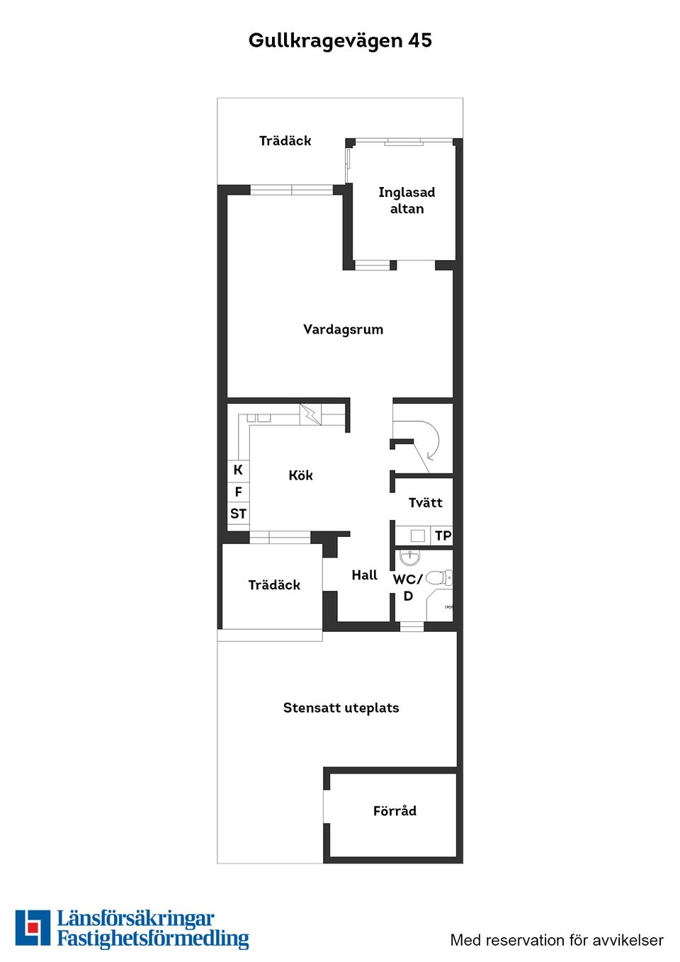 Radhus, Gullkragevägen 45, Blomsterkvarteren, Laholm