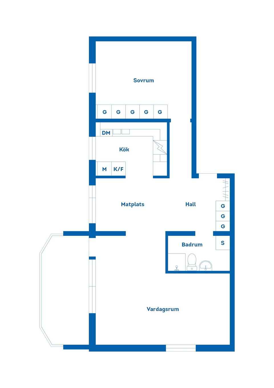 Bostadsrätt, Södra Centralgatan 14C, Söder, Gävle