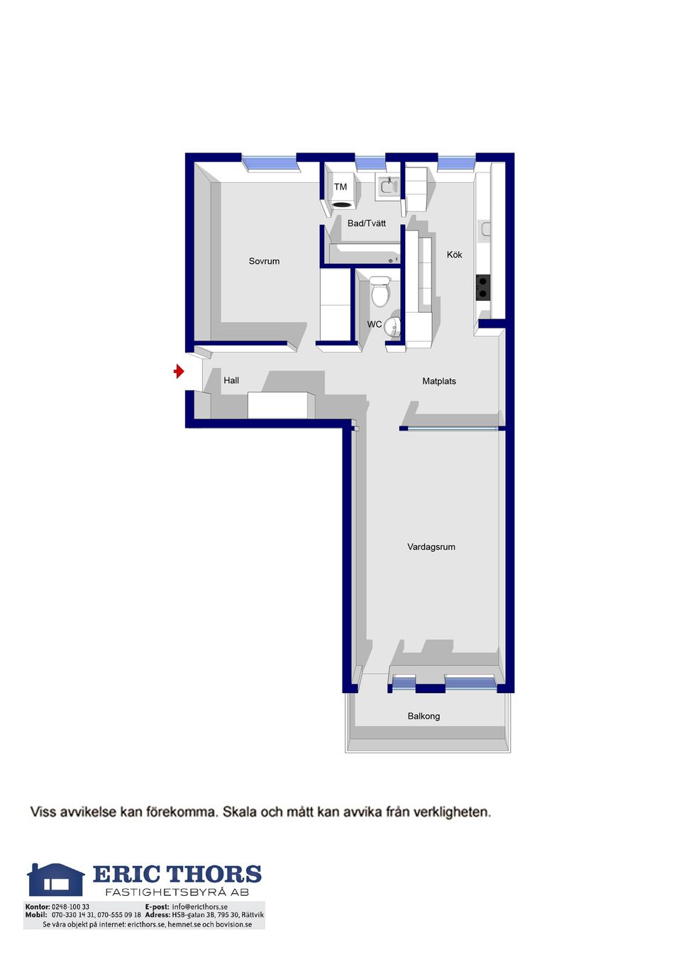Bostadsrätt, HSB gatan 1 B ( 2 tr våning 3 ), Centrum, Rättvik