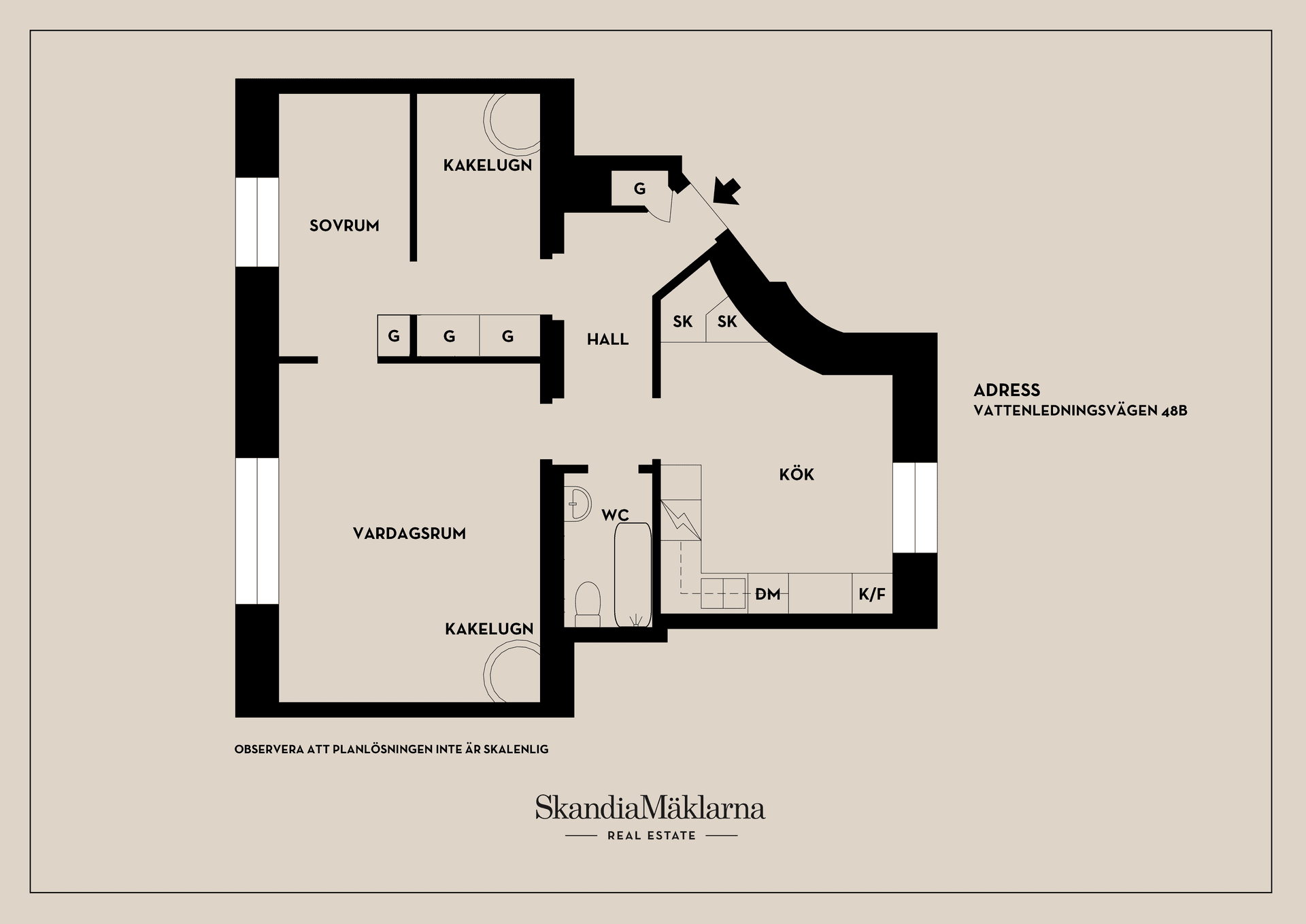 Bostadsrätt, Vattenledningsvägen 48B, Gamla Midsommarkransen, Stockholm
