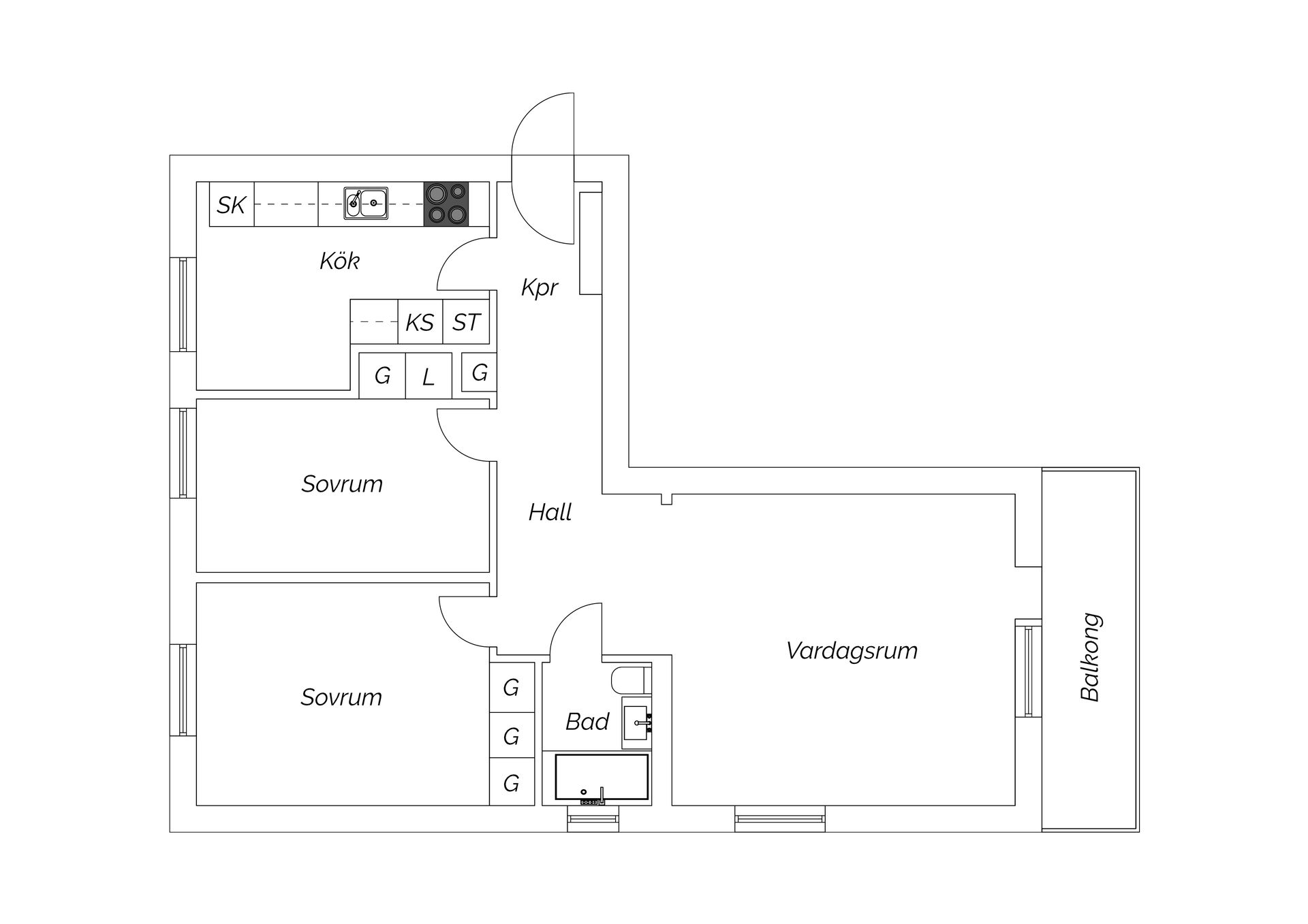Bostadsrätt, Mogatan 17, Östermalm, Sundsvall