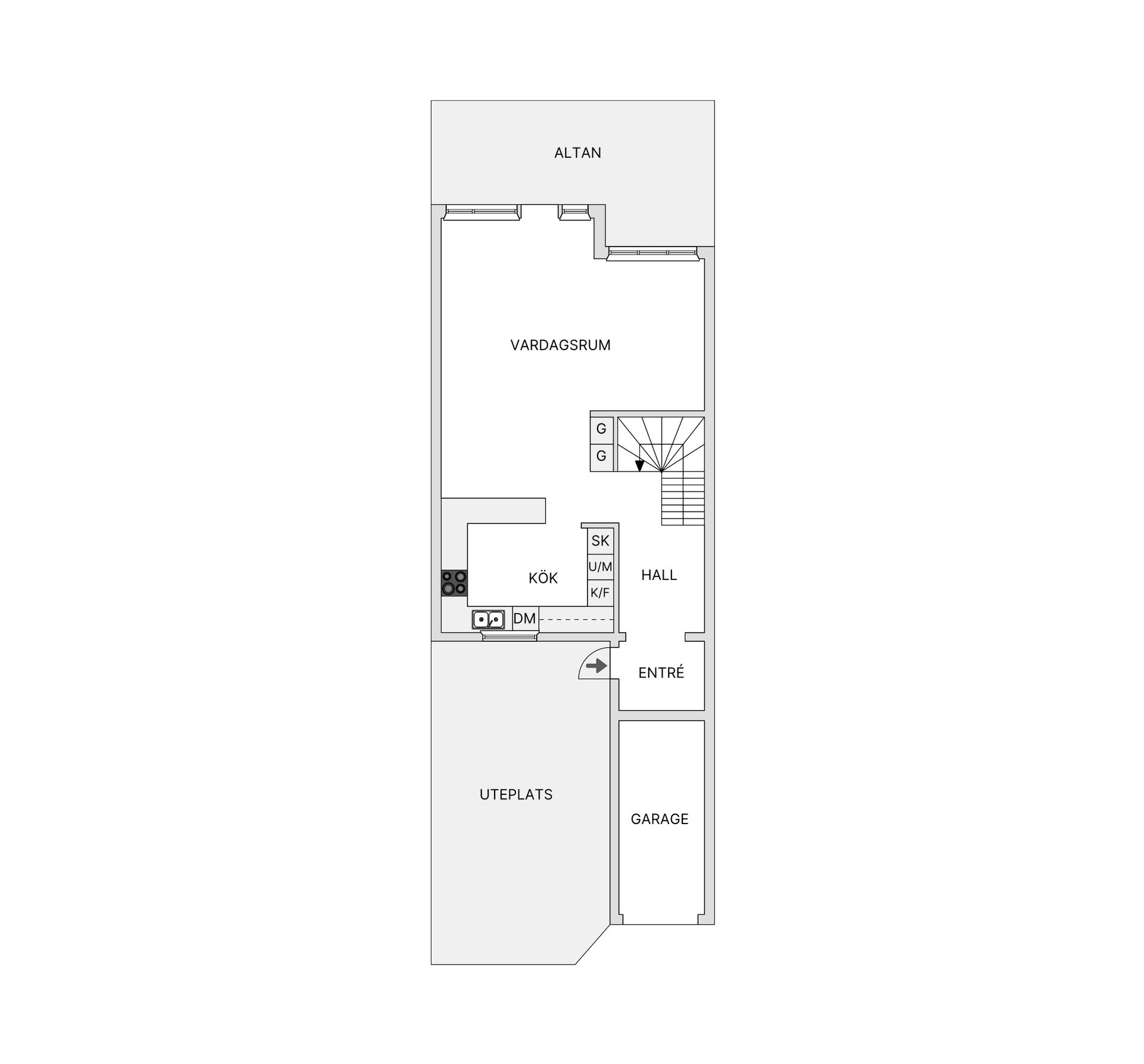 Radhus, Gymnasiegatan 43, Örjans Vall, Halmstad