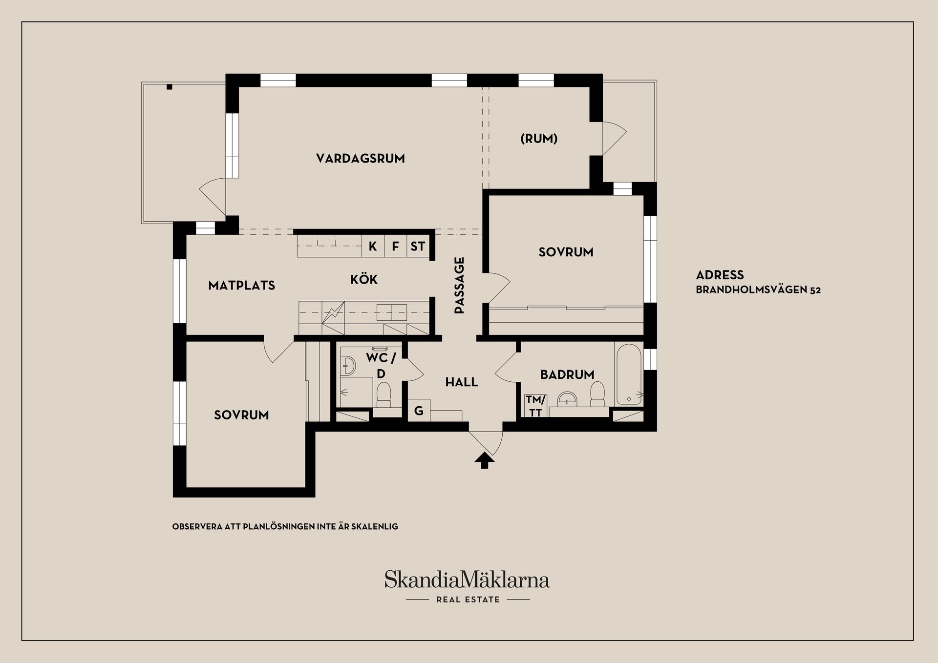 Bostadsrätt, Brandholmsvägen 52, Brandholmen, Nyköping