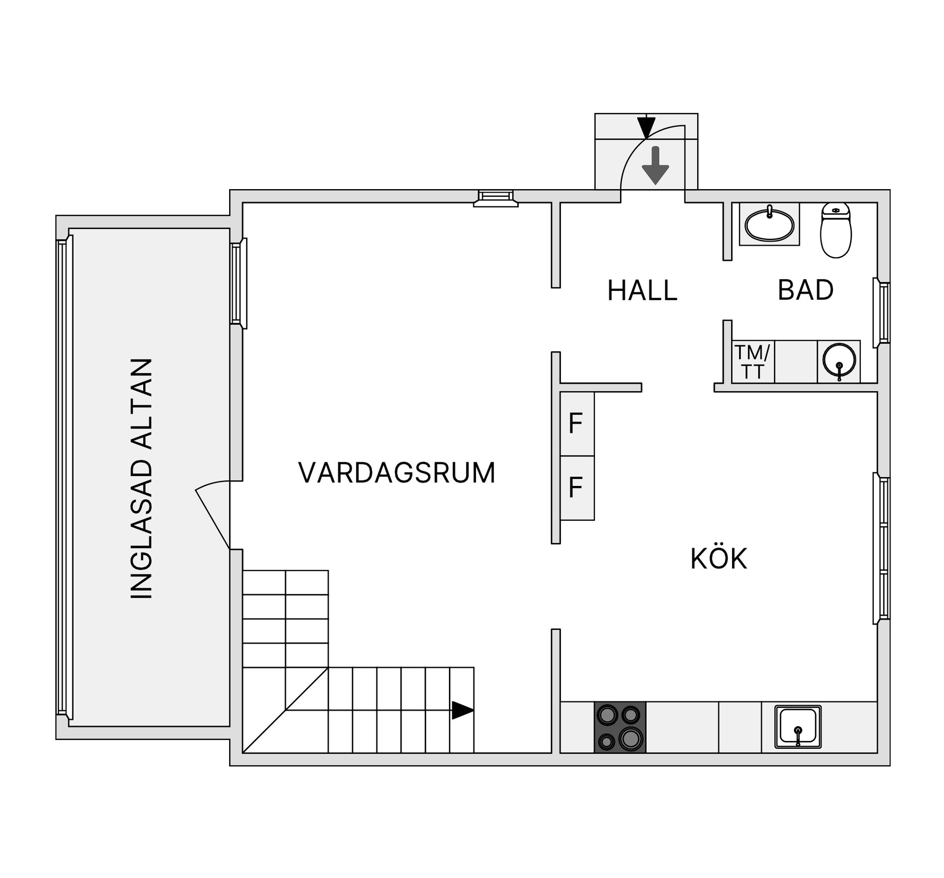 Radhus, Vallongatan 33A, Vaggeryd - Södra Park, Vaggeryd