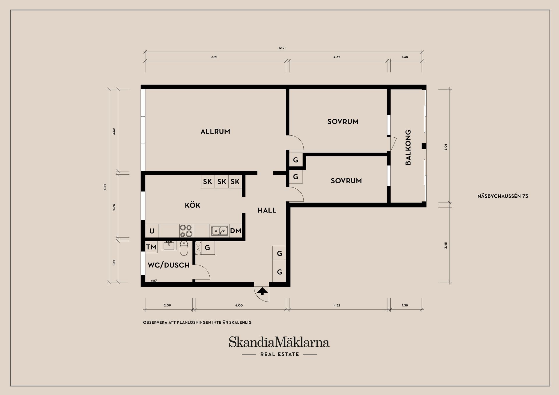 Bostadsrätt, Näsbychaussén 73, Näsby, Kristianstad