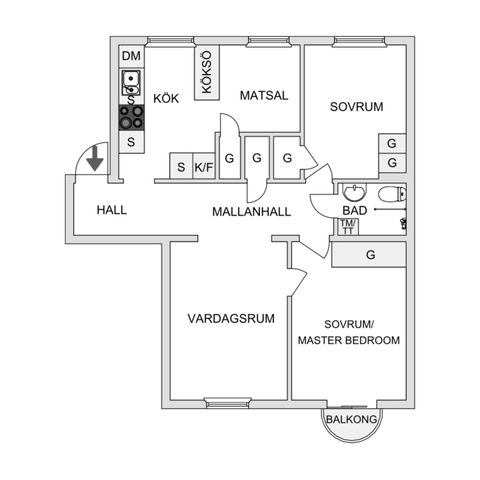 Bostadsrätt, Odengatan 21B, Jönköping Öster, Jönköping