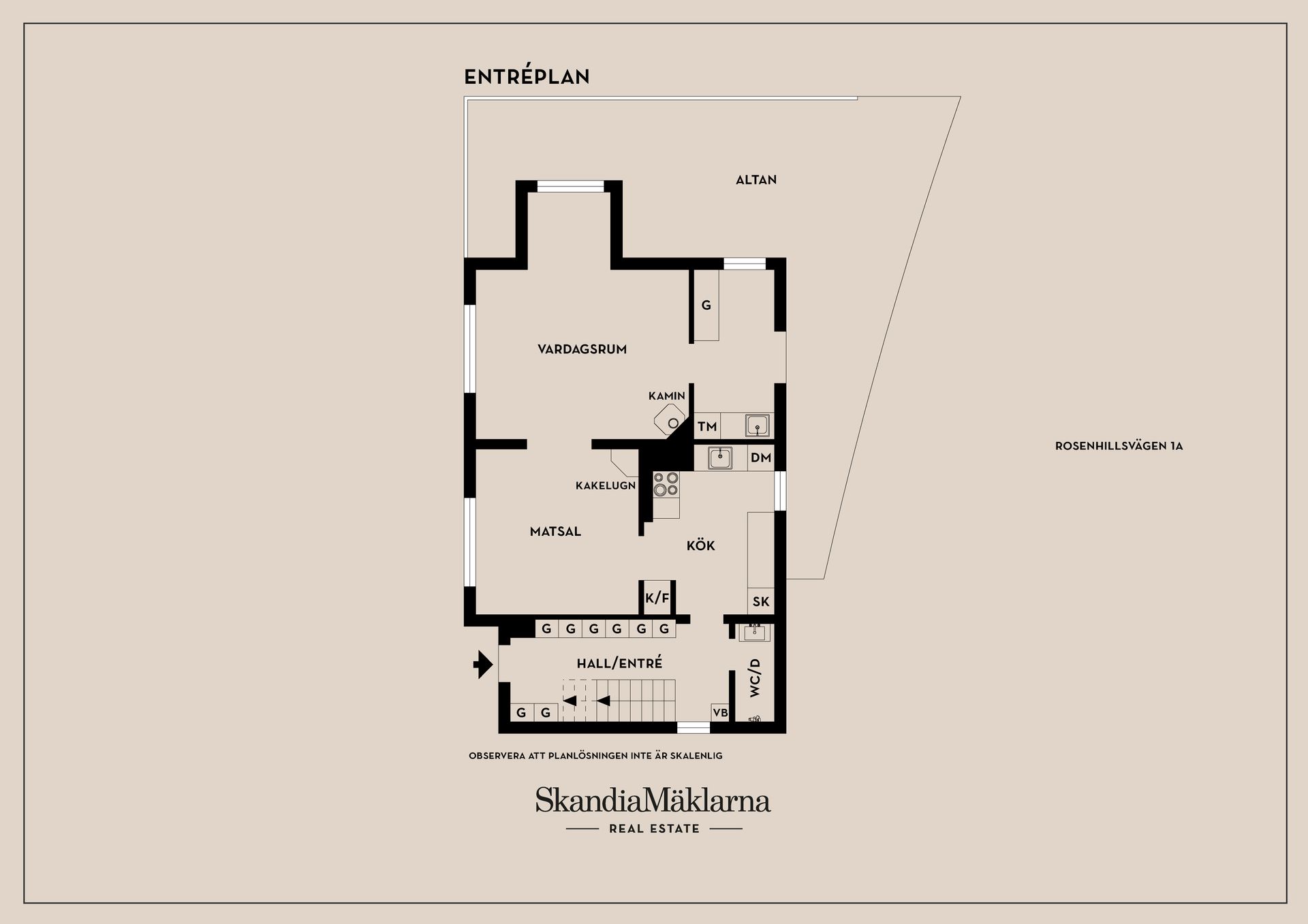 Villa, Rosenhillsvägen 1A, Centrala Huddinge, Huddinge