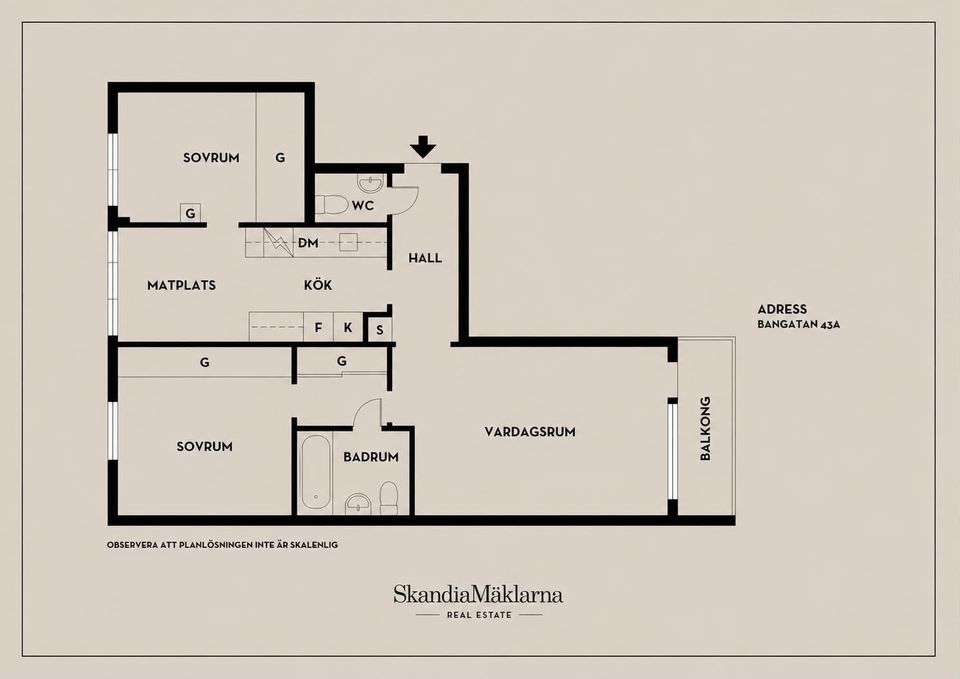 Bostadsrätt, Bangatan 43A, Nordanby, Västerås