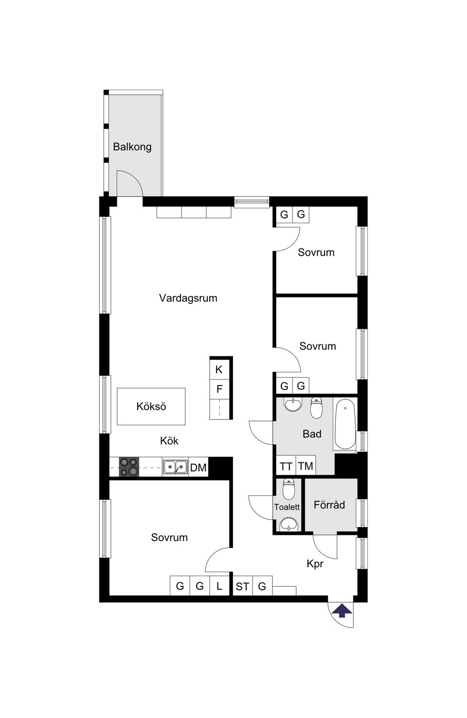 Bostadsrätt, Bällstavägen 60, 2 tr., Bromma / Annedal, Stockholm