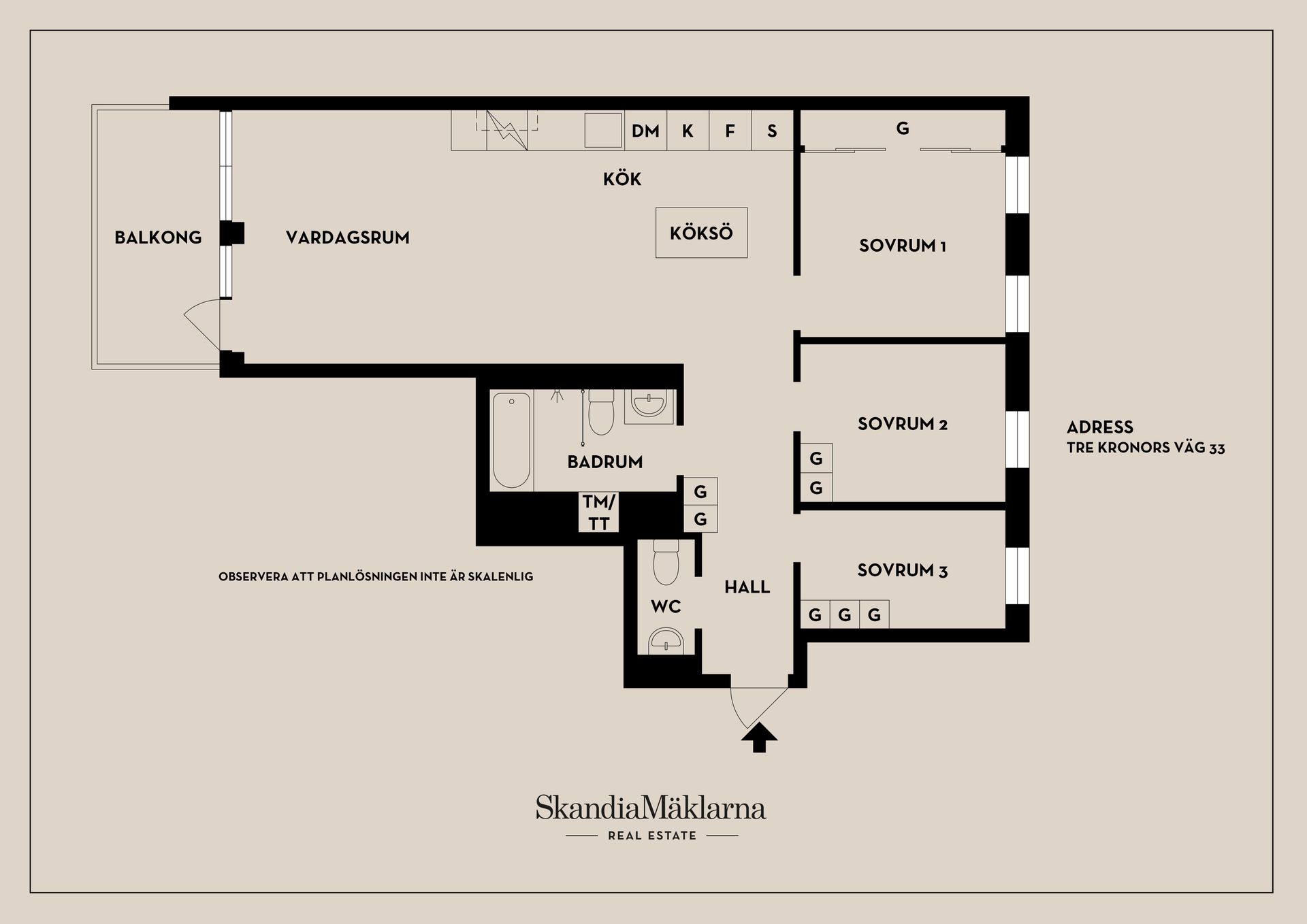 Bostadsrätt, Tre kronors väg 33, Kvarnholmen, Nacka