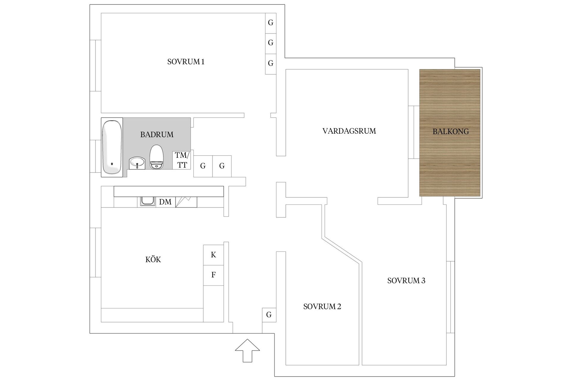 Bostadsrätt, Skanörvägen 24, 3 tr, Björkhagen, Stockholm