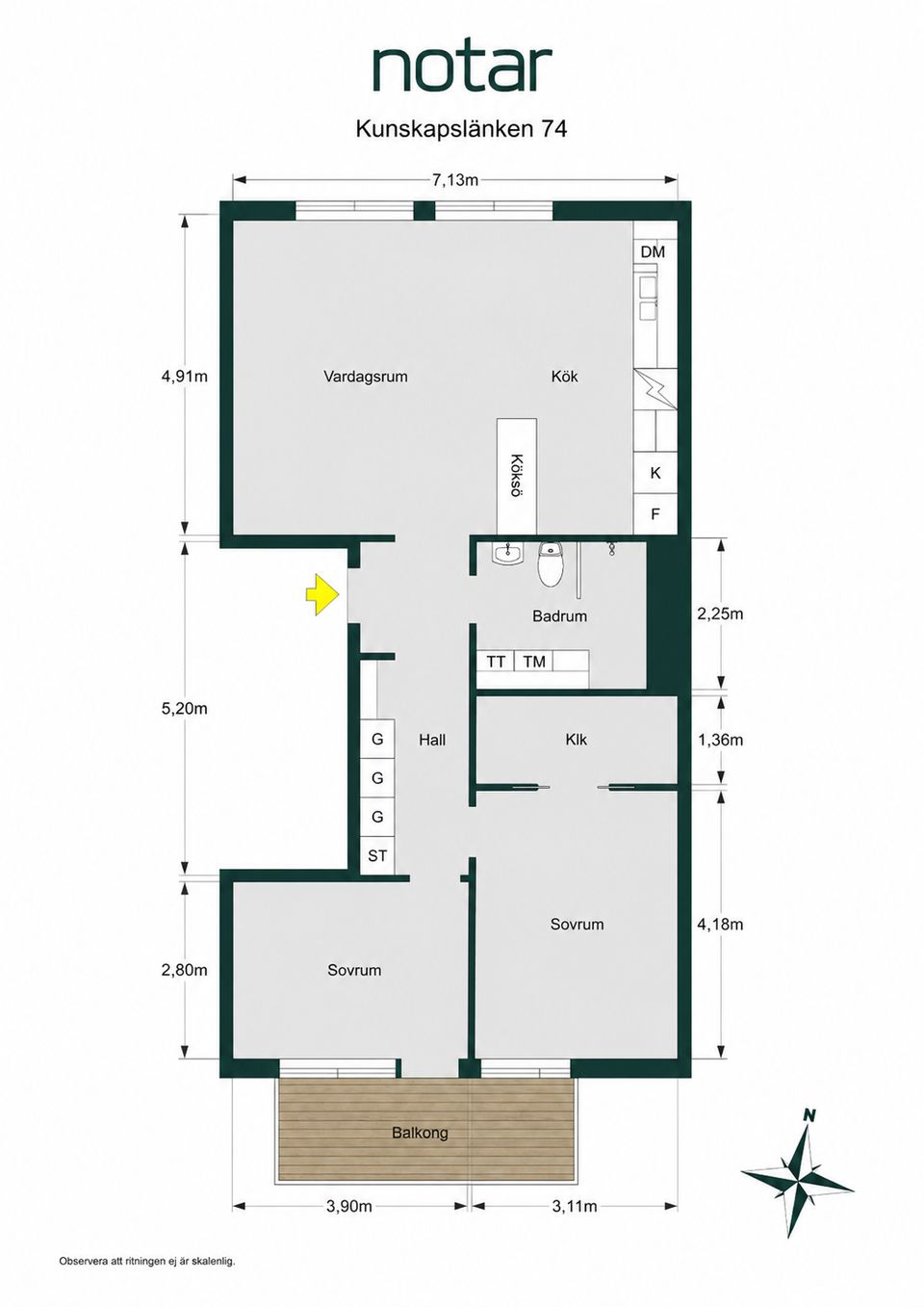 Bostadsrätt, Kunskapslänken 74, Vallastaden, Linköping