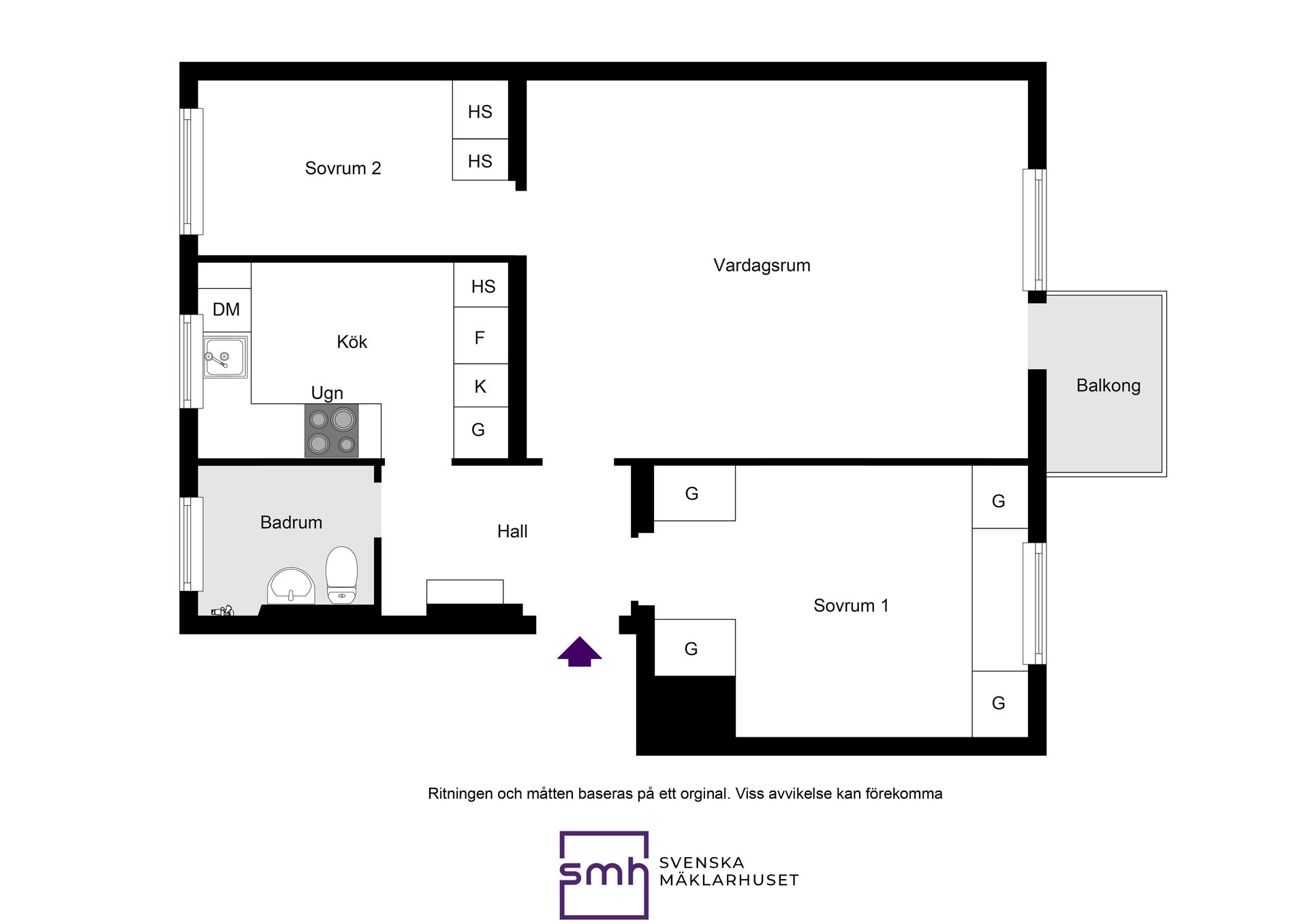 Bostadsrätt, Slaggvägen 7 3tr, Bromma / Johannesfred, Stockholm