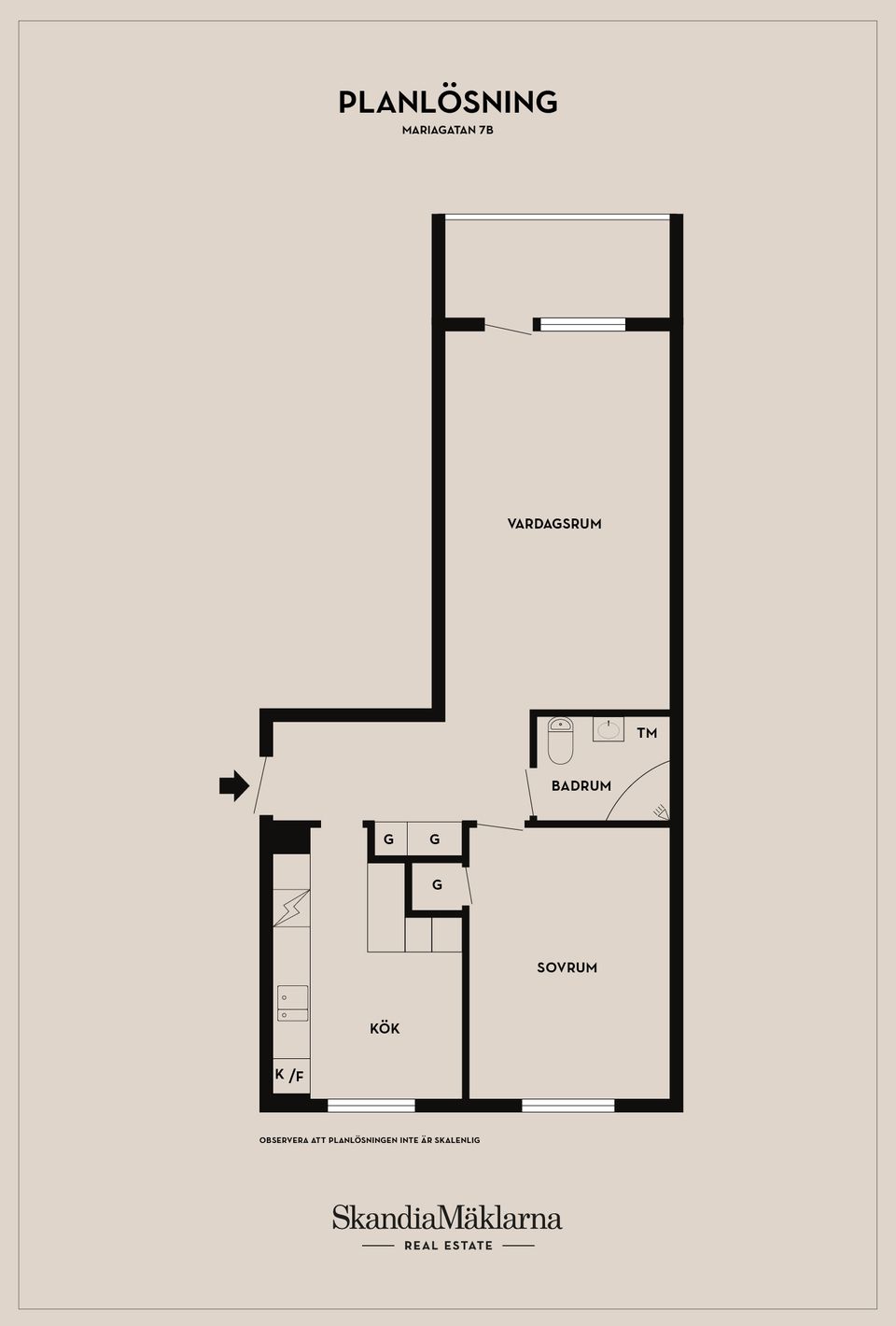 Bostadsrätt, Mariagatan 7B, Centrum, Ystad