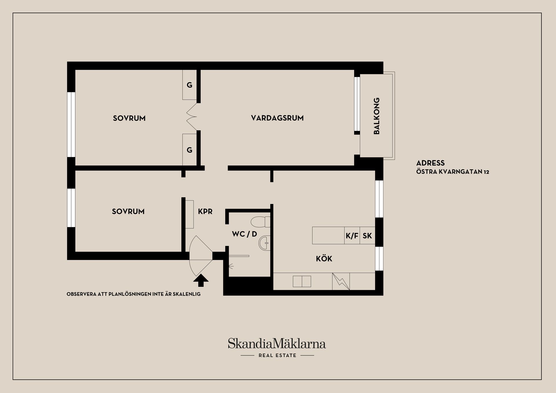 Bostadsrätt, Östra Kvarngatan 12, Centralt Öster, Nyköping