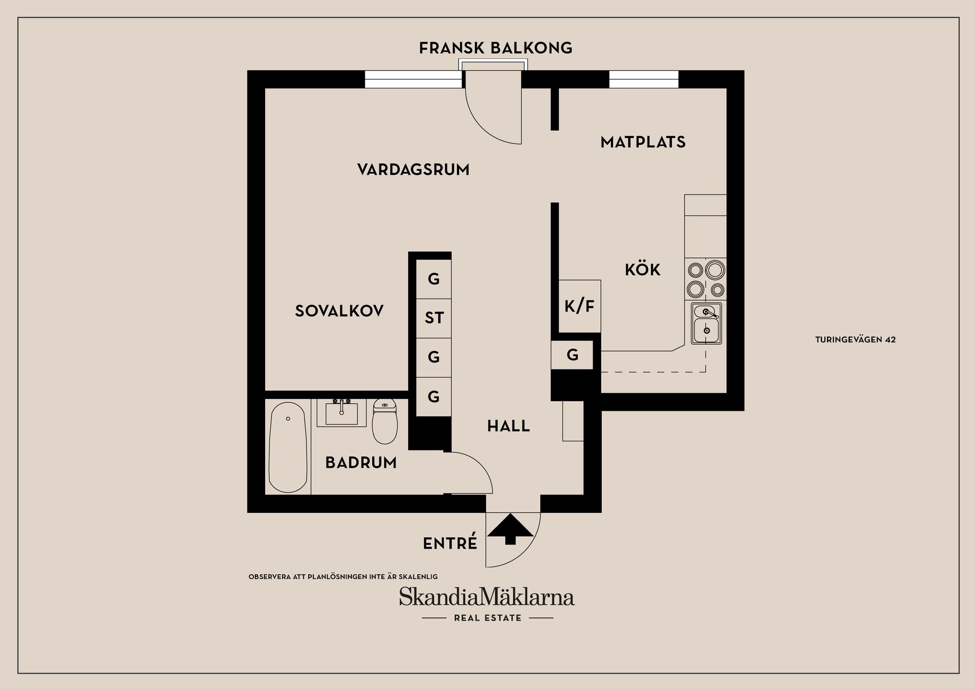Bostadsrätt, Turingevägen 42, Örby, Stockholm