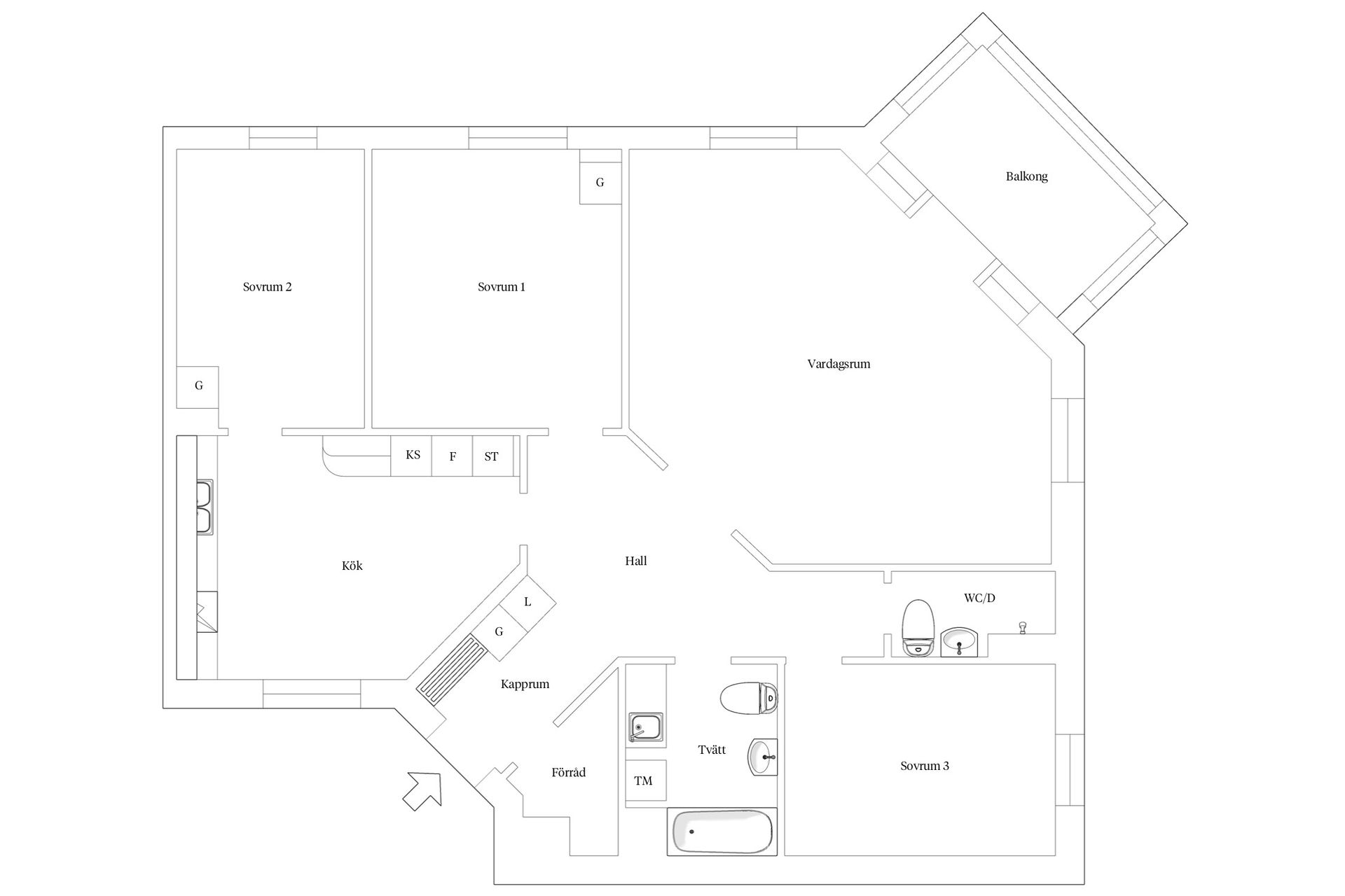Bostadsrätt, Sandhamnsgatan 23, Sjösidan, Lomma