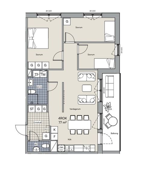Bostadsrätt, Archimedesgränd, lgh 1103, Mariehäll, Stockholm