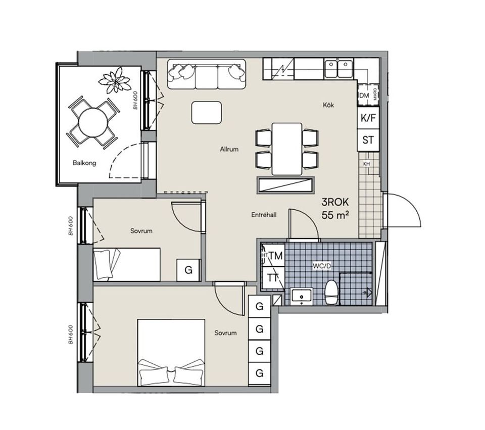 Bostadsrätt, Archimedesgränd, lgh 1201, Mariehäll, Stockholm