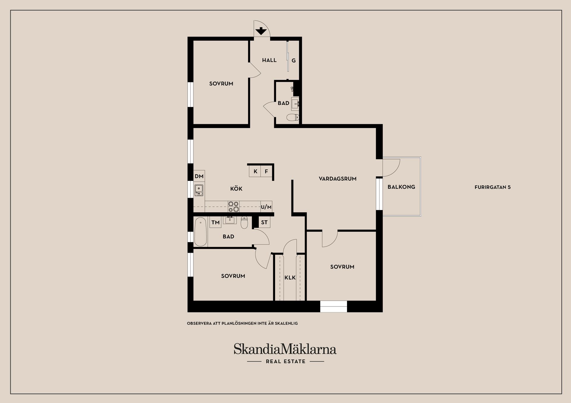Bostadsrätt, Furirgatan 5, T1/Centralt, Linköping