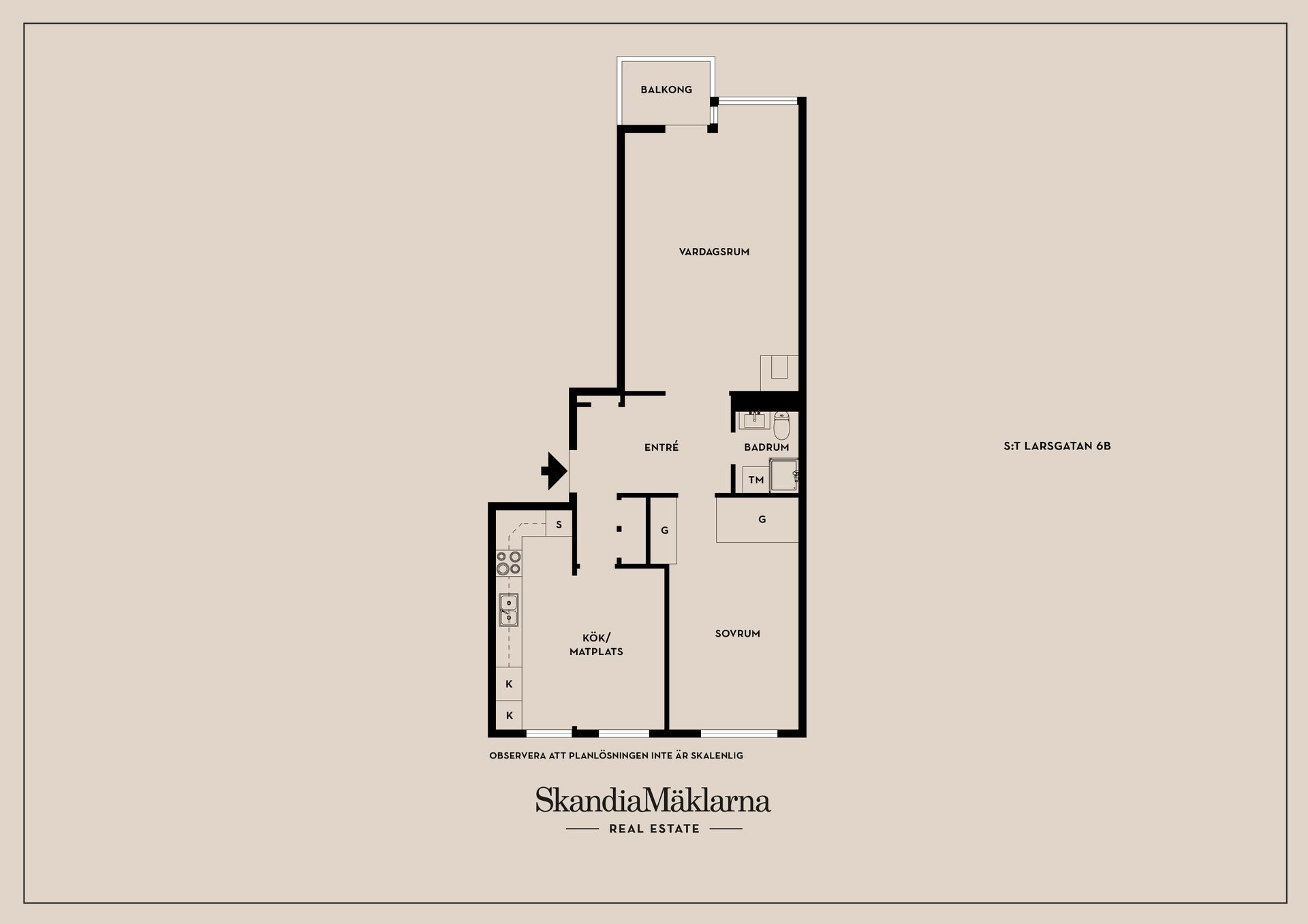 Bostadsrätt, S:t Larsgatan 6B, Vasastaden/centralt, Linköping