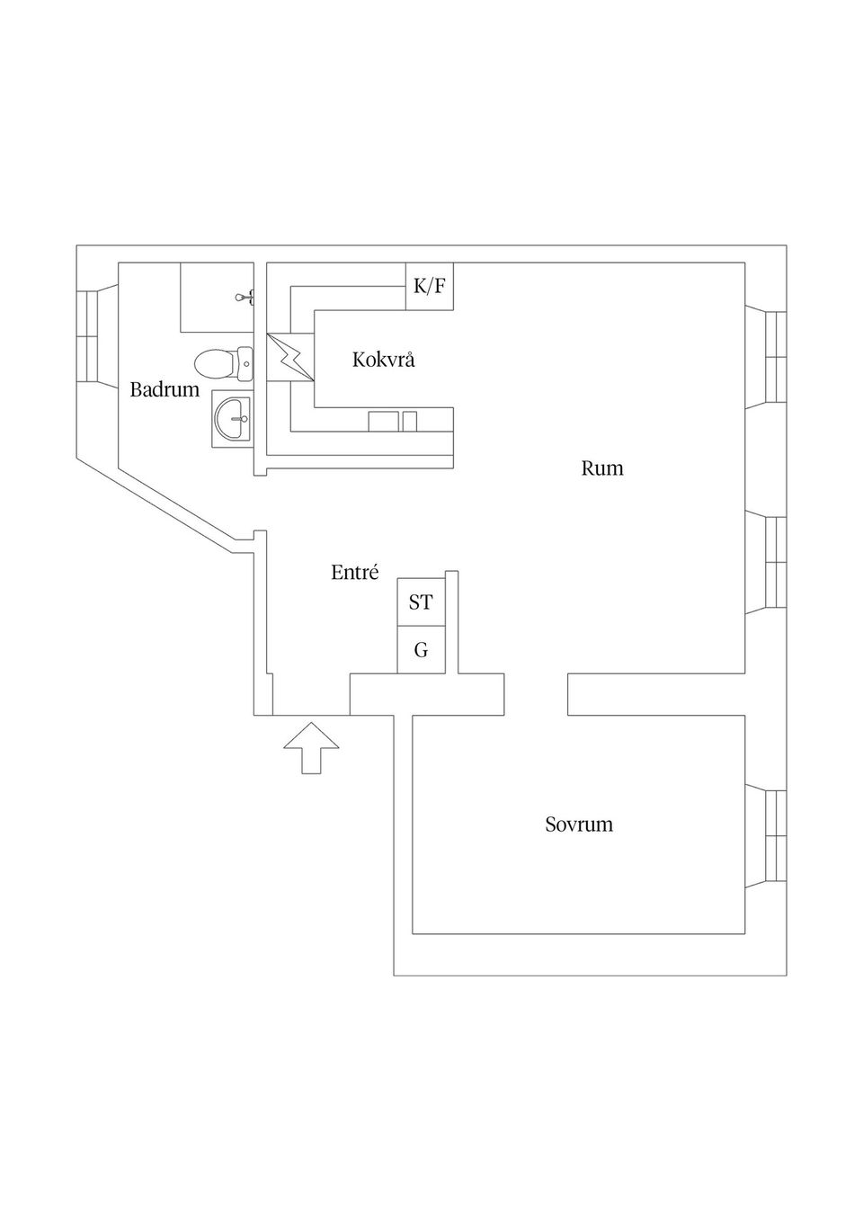 Bostadsrätt, Södra Långgatan 79D, Kvarnholmen, Kalmar